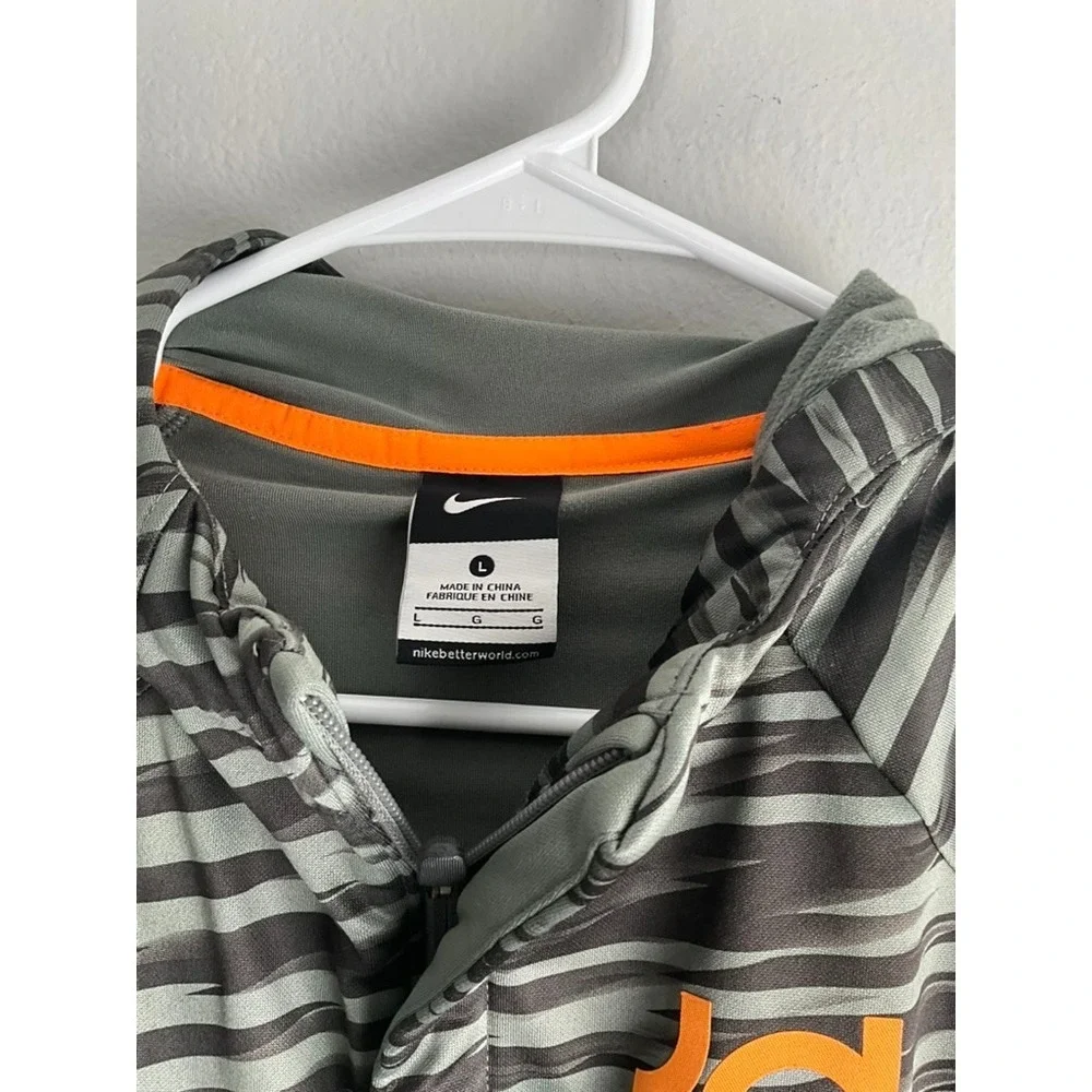 Nike KD Kevin Durant Boys Zip Hoodie Jacket‎ L Gray/Black Logo